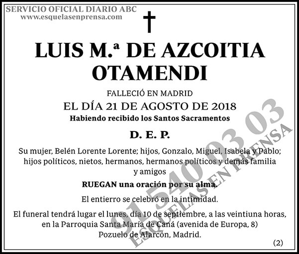 Luis M.ª de Azcoitia Otamendi